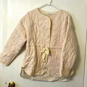 Mango quilted housecoat, cream, size S